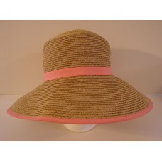 Cappelli Straworld Floppy Sun Hat Coral Orange Salmon Trim Resort Beach Wear OS  eb-28750873